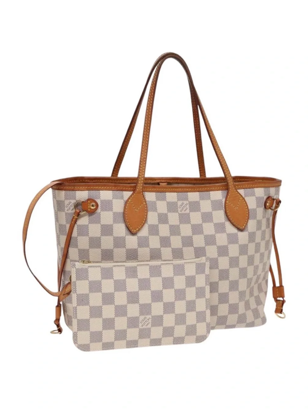 Louis Vuitton Damier Tote Purse Off White Shoulder Bag Set